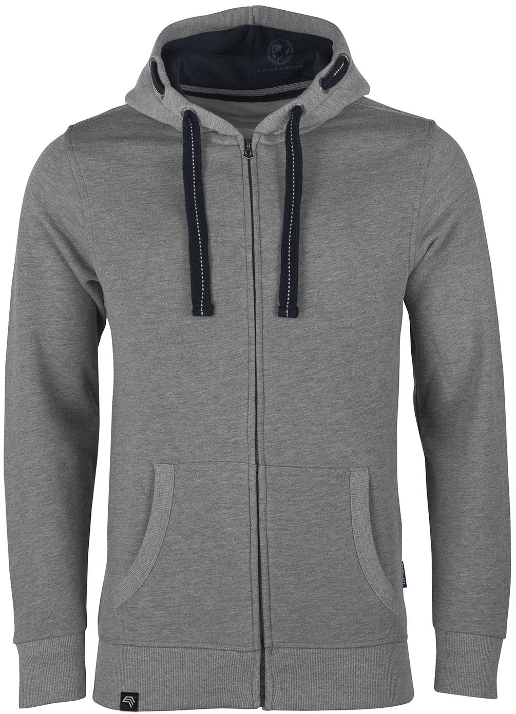 RMH 0701 — Heavy Bi-color Hoodie Sweat Jacket - Heather Grey Melange