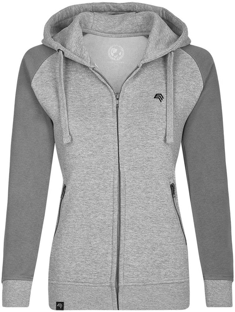 MMT 0720 ― Women's Bi-Color Hooded Jacket - Melange Grey / Solid