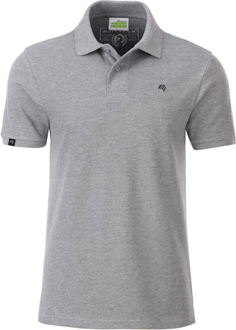 JAN 8010 ― Men's Organic Cotton Polo Shirt - Heather Grey Melange