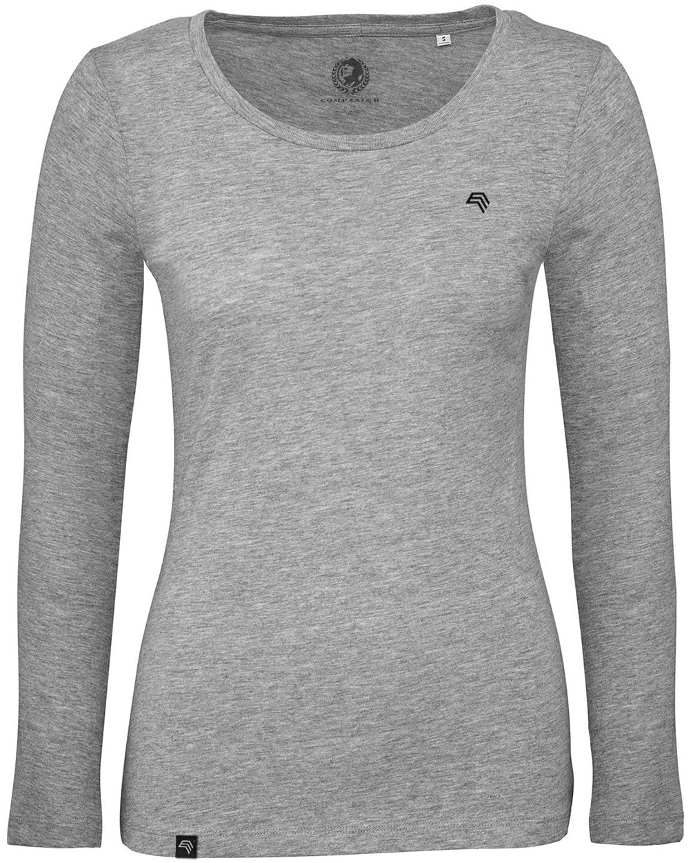 BAC TW071 ― Damen Bio-Baumwolle Langarm T-Shirt - Melange Heather Grau