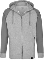 MMT 0710 ― Unisex Bi-Color Raglan Hooded Jacket - Melange Grey / Solid