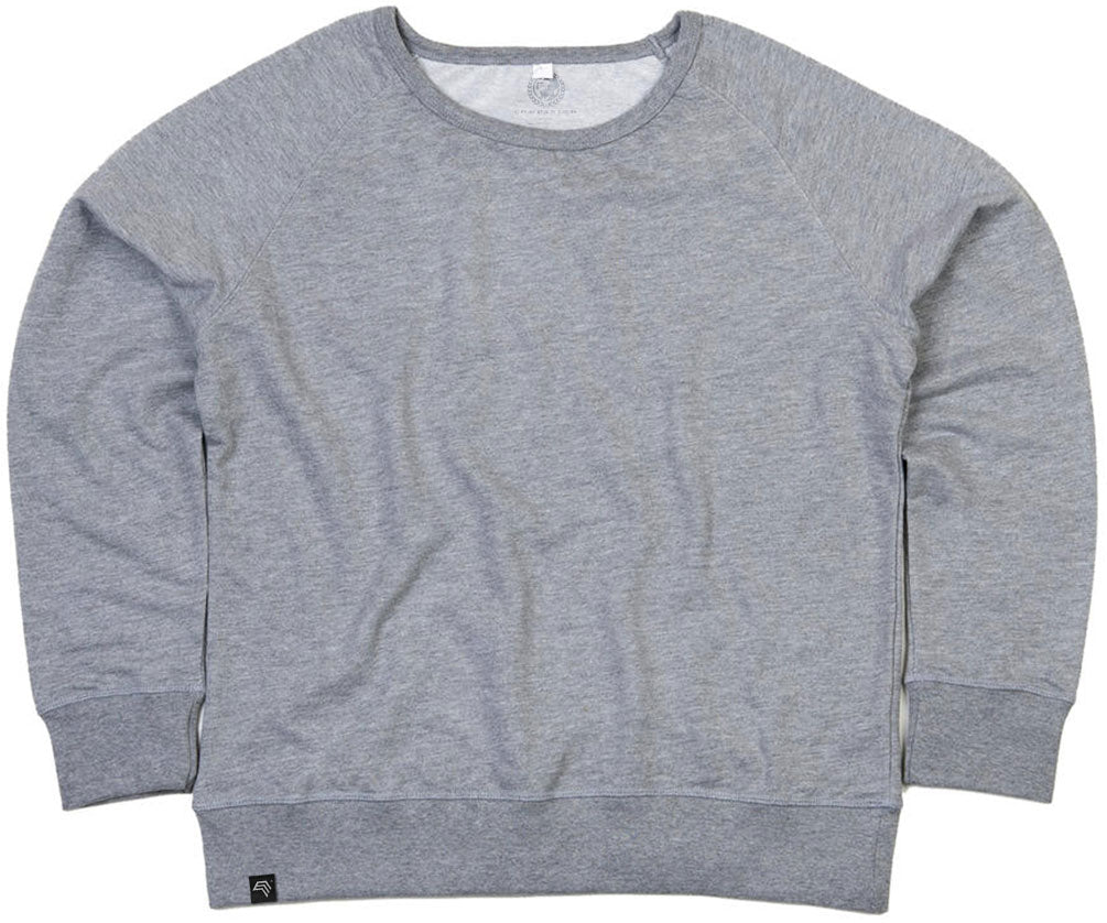 MTS M077 ― Women's Organic Cotton Recycled rPET Raglan Sweatshirt - Heather Grey Melange