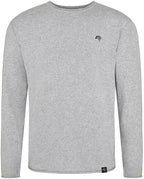 ECL 0060 ― Recycled fine-knit sweater made from reclaimed cotton - Heather Grey Melange