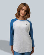 MTS M088 — Bi-Color Baseball Peach-Finish Longsleeve T-Shirt - Natural White / Red