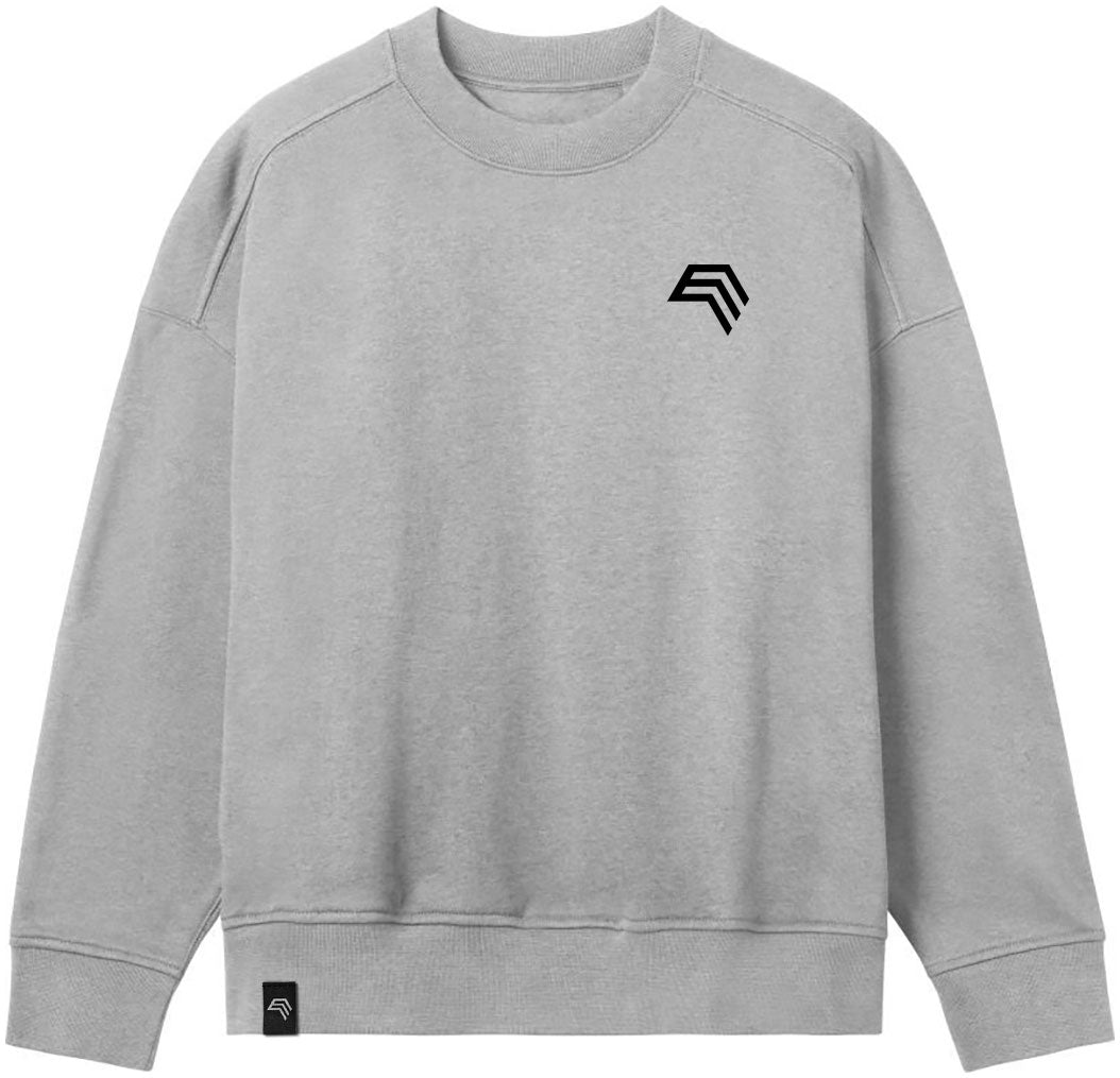 HMB 8746 ― Heavy Ladies Boxy Organic Sweater - Heather Grey Melange