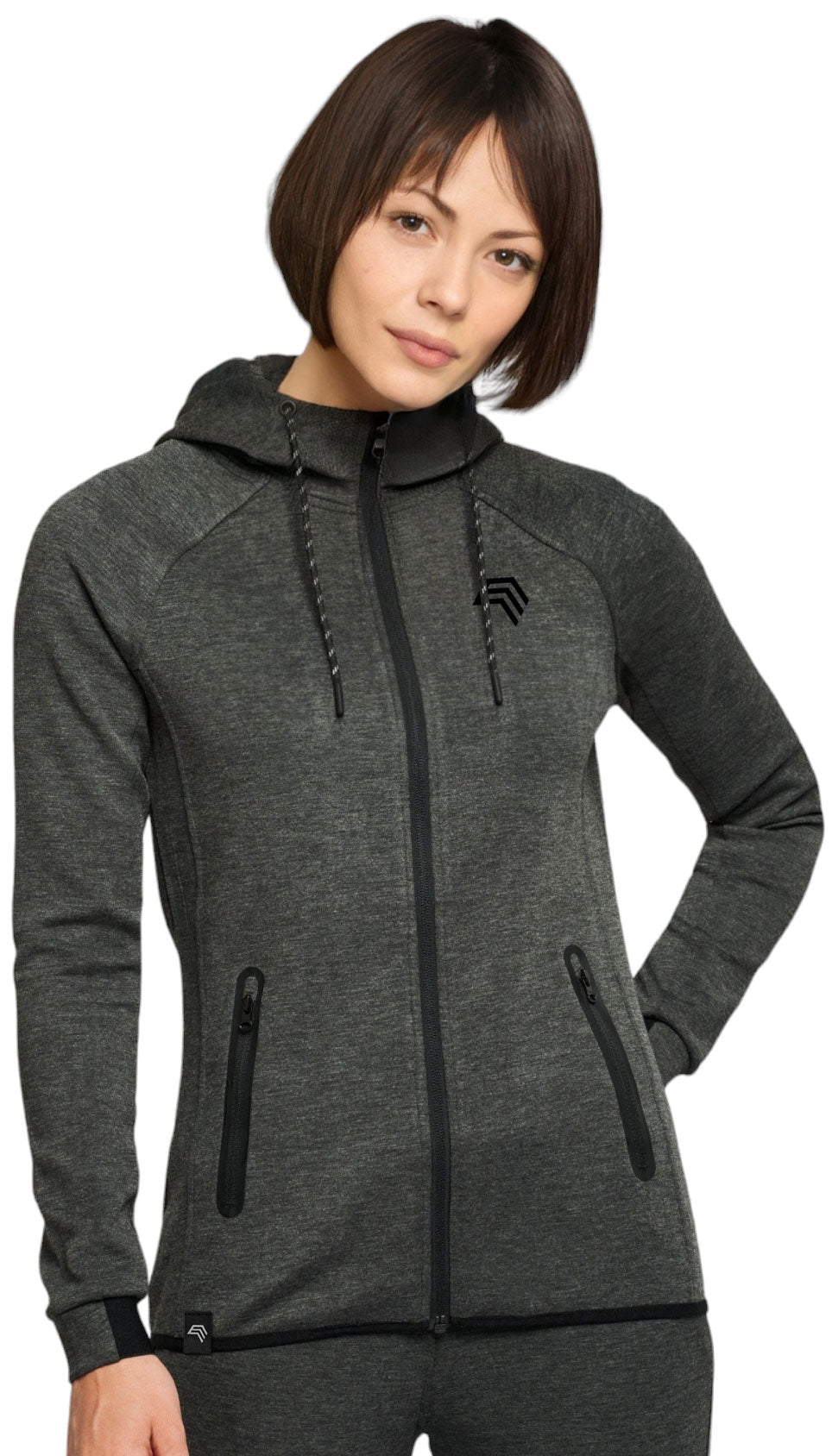 KRB P359 ― Women's Functional Hoodie - Dark Grey Marl