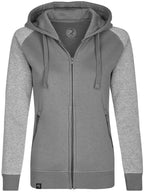 MMT 0720 ― Women's Bi-Color Hooded Jacket - Solid Grey / Mélange