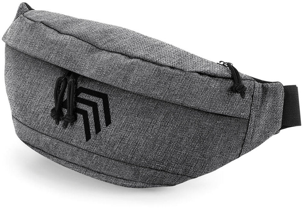 BGS 0143 ― Oversized Cross Body Shoulder Bag - Grey Melange / Schwarz