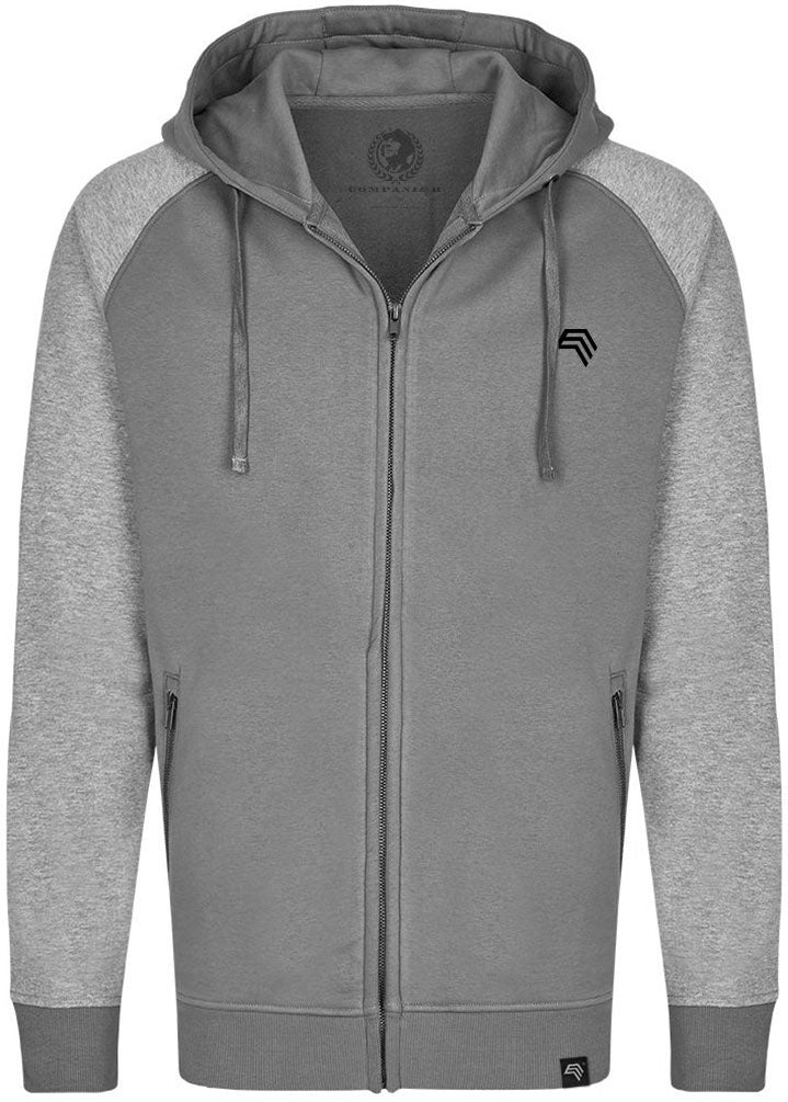 MMT 0710 ― Unisex Bi-Color Raglan Hooded Jacket - Solid Grey / Melange