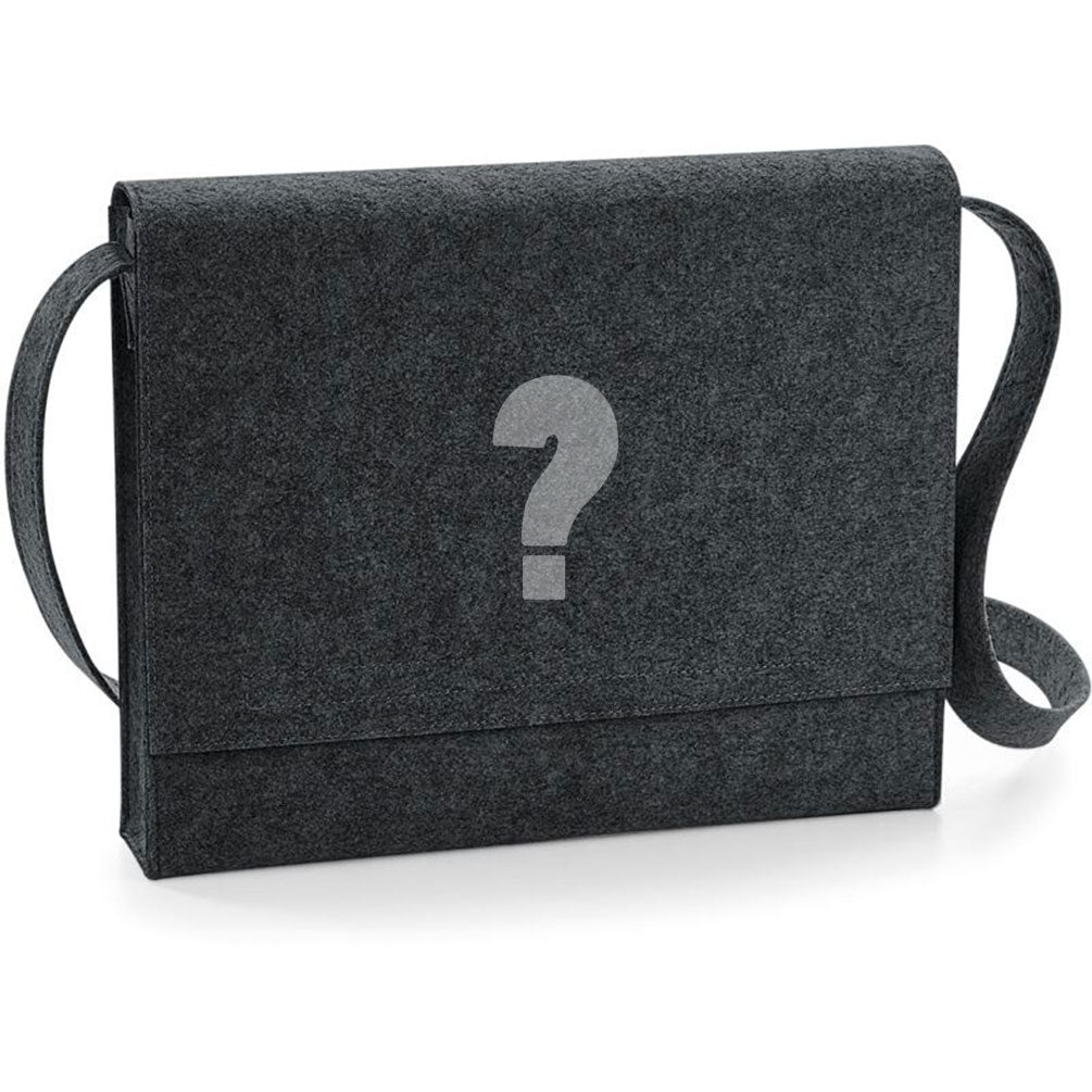 ― % ― BGS 0730 ― Felt Messenger Shoulder Bag Filz Schultertasche - Schwarz Grau Melange