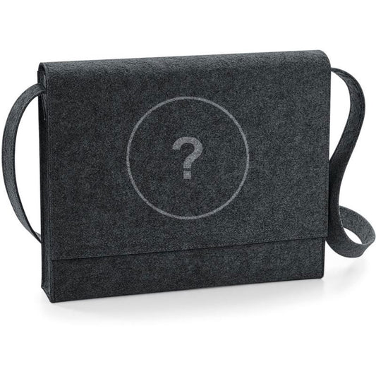 ― % ― BGS 0730 ― Felt Messenger Shoulder Bag Filz Schultertasche - Schwarz Grau Melange