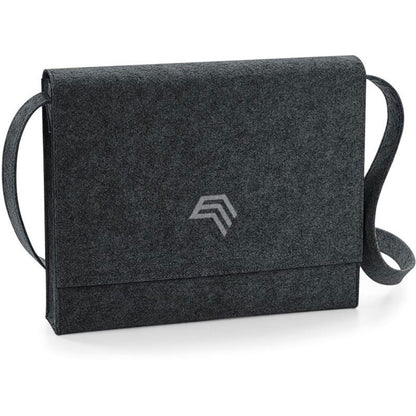 ― % ― BGS 0730 ― Felt Messenger Shoulder Bag Filz Schultertasche - Schwarz Grau Melange