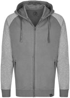 MMT 0710 ― Unisex Bi-Color Raglan Hooded Jacket - Solid Grey / Melange