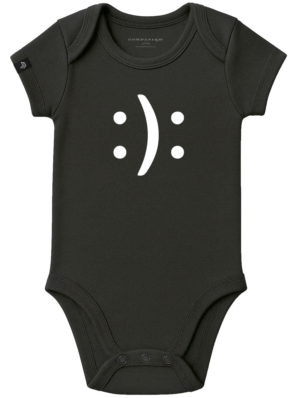 Happy? Or Sad? ― Baby Emoticon-Strampler mit Bio-Baumwolle – Schwarz