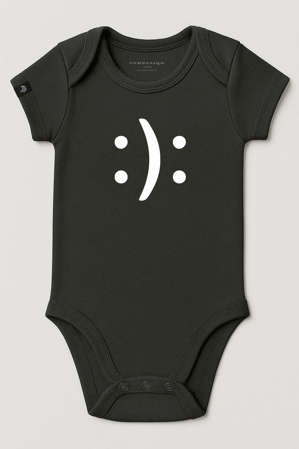 Happy? Or Sad? ― Organic Baby Body Strampler aus Bio-Baumwolle - Schwarz