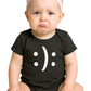Happy? Or Sad? ― Baby Emoticon-Strampler mit Bio-Baumwolle – Schwarz