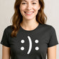 Happy? Or Sad? ― Ladies Girlie T-Shirt - Schwarz