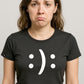 Happy? Or Sad? ― Ladies Girlie T-Shirt - Schwarz