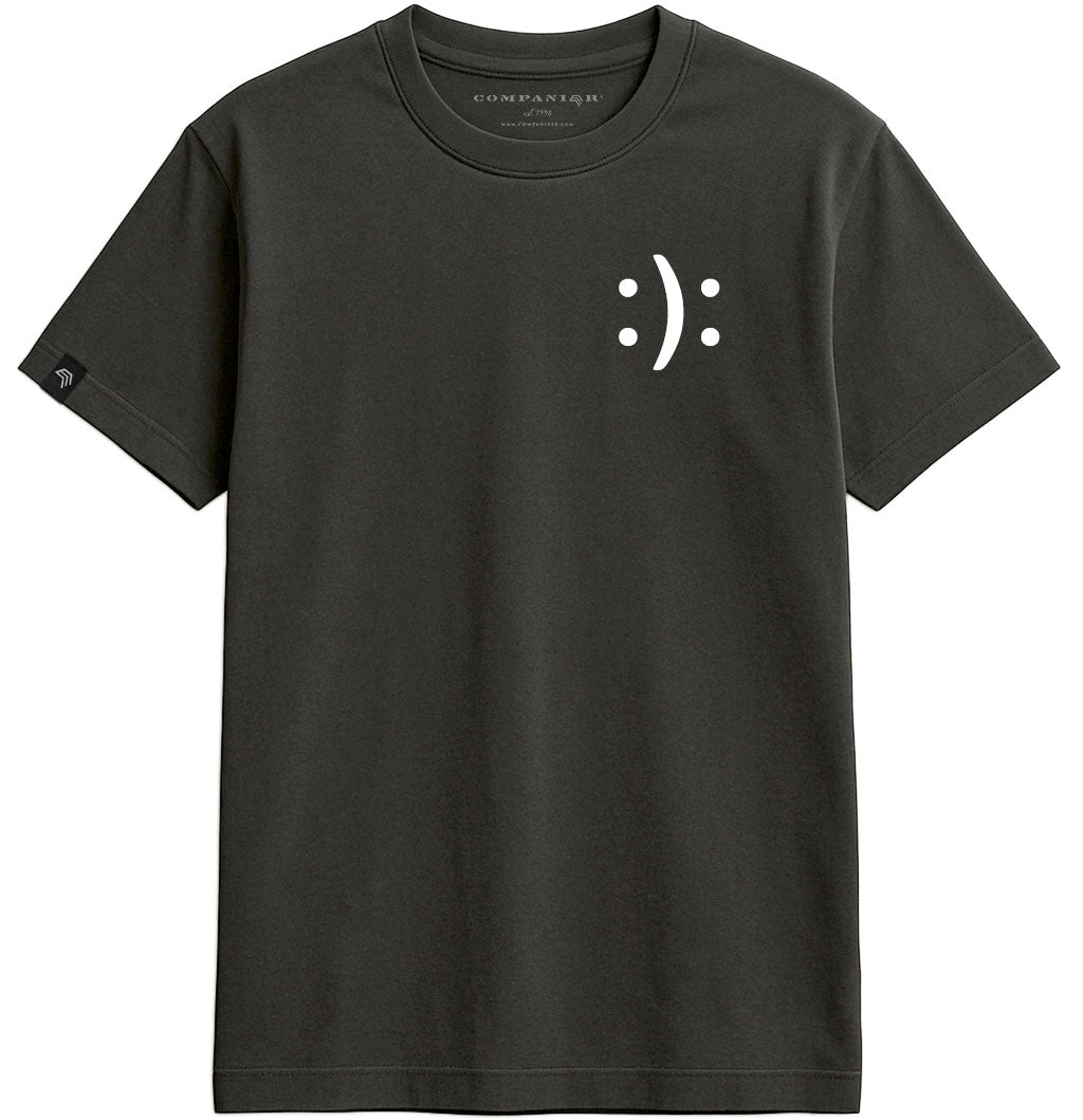 Happy? Or Sad? ― Men's Emoticon Statement T-Shirt – Black