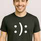 ― % ― Happy? Or Sad? ― GESCHENK SET ― Unisex Mens T-Shirt + Bag + Buttons + Stickers + Karton
