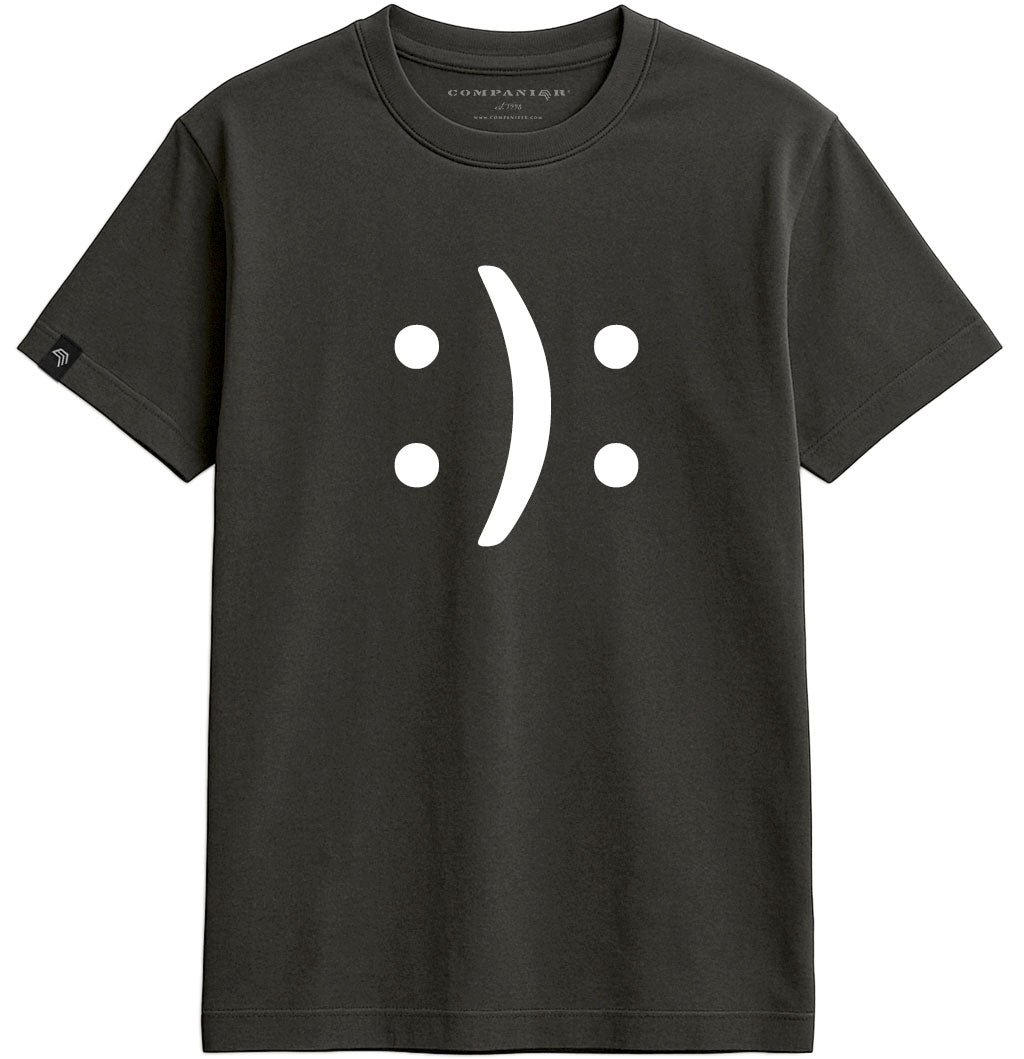 Happy? Or Sad? ― Men's Emoticon Statement T-Shirt – Black