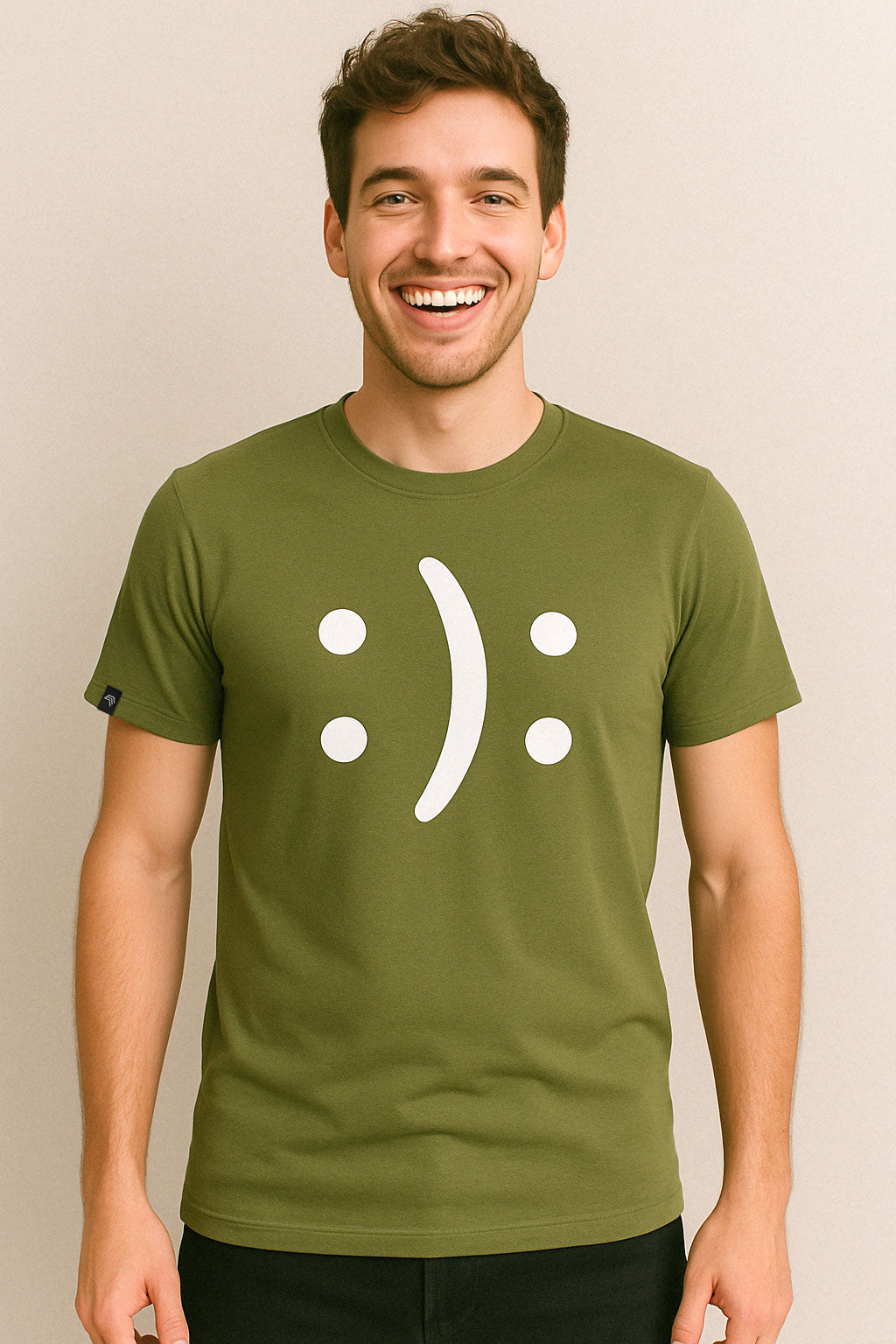Happy? Or Sad? ― Men's Emoticon Statement T-Shirt – Black