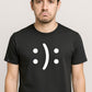 ― % ― Happy? Or Sad? ― GESCHENK SET ― Unisex Mens T-Shirt + Bag + Buttons + Stickers + Karton