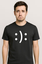 Happy? Or Sad? ― Men's Emoticon Statement T-Shirt – Black
