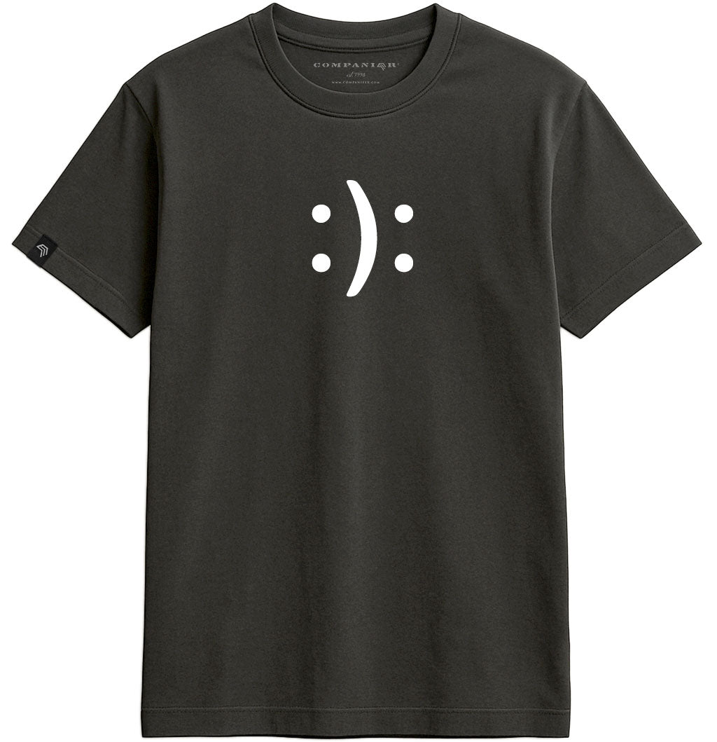 Happy? Or Sad? ― Men's Emoticon Statement T-Shirt – Black