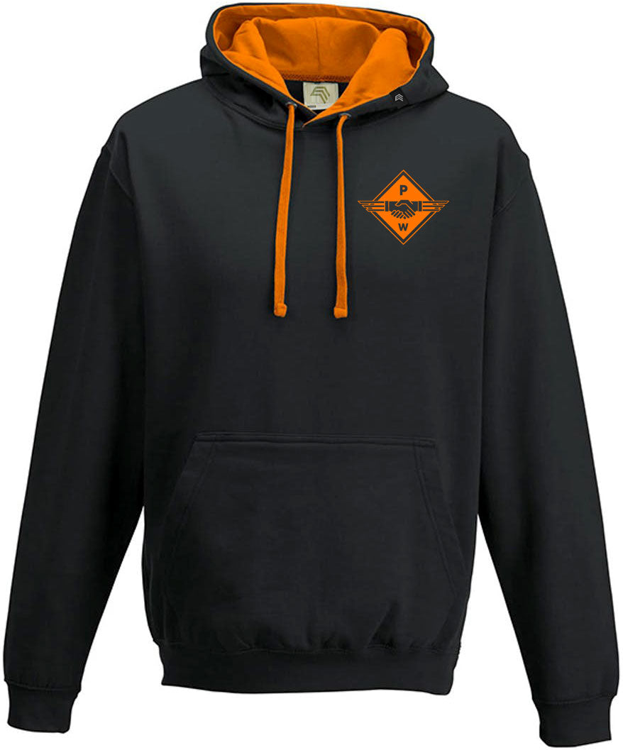 Hands Unisex Bi color PW Hoodie Schwarz Orange