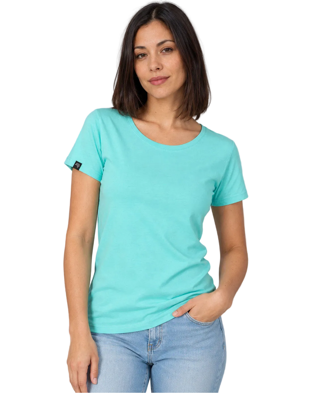 JAN 8007 ― Tailliertes Damen T-Shirt aus Bio-Baumwolle – Mint / Türkis