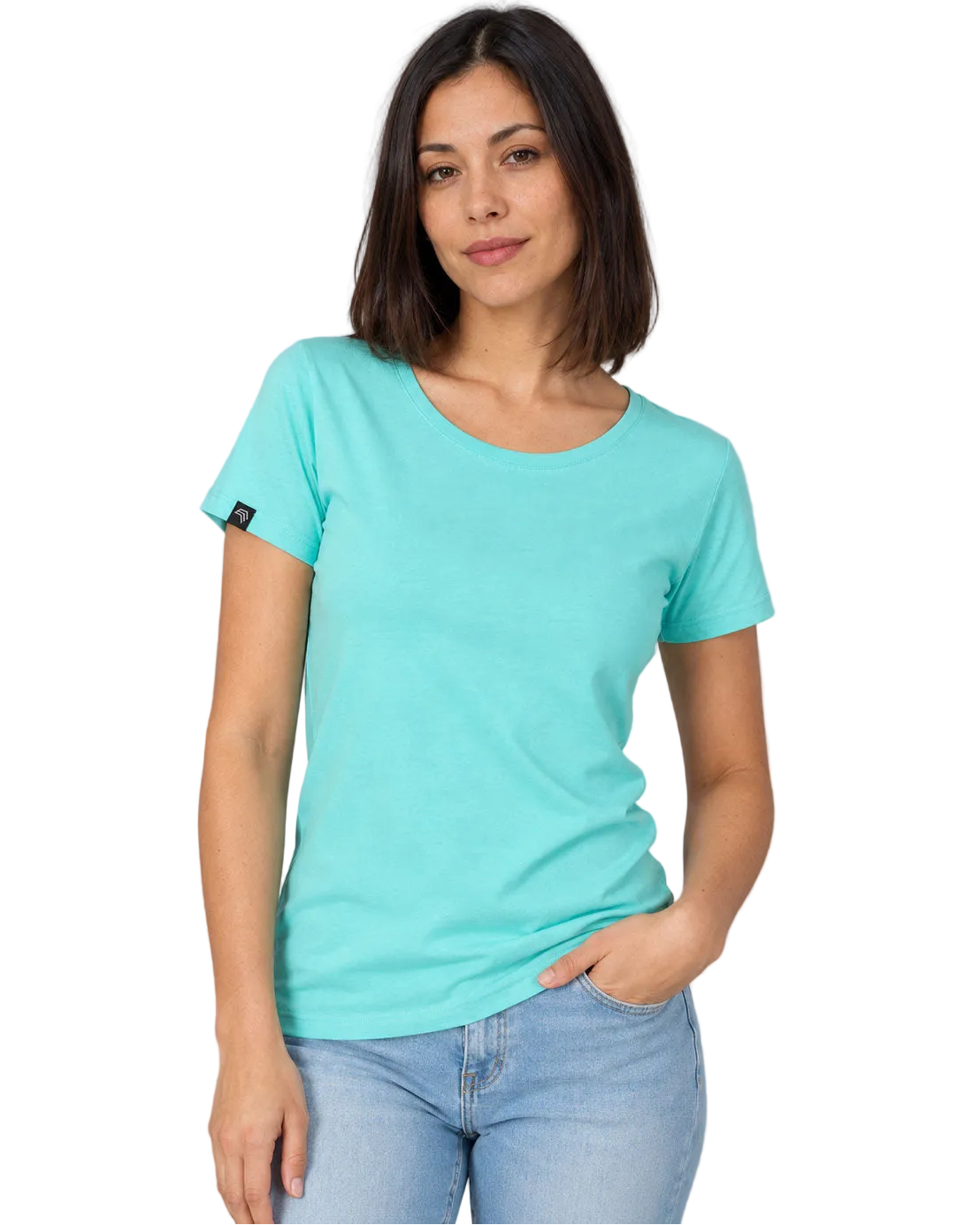 JAN 8007 ― Tailliertes Damen T-Shirt aus Bio-Baumwolle – Mint / Türkis