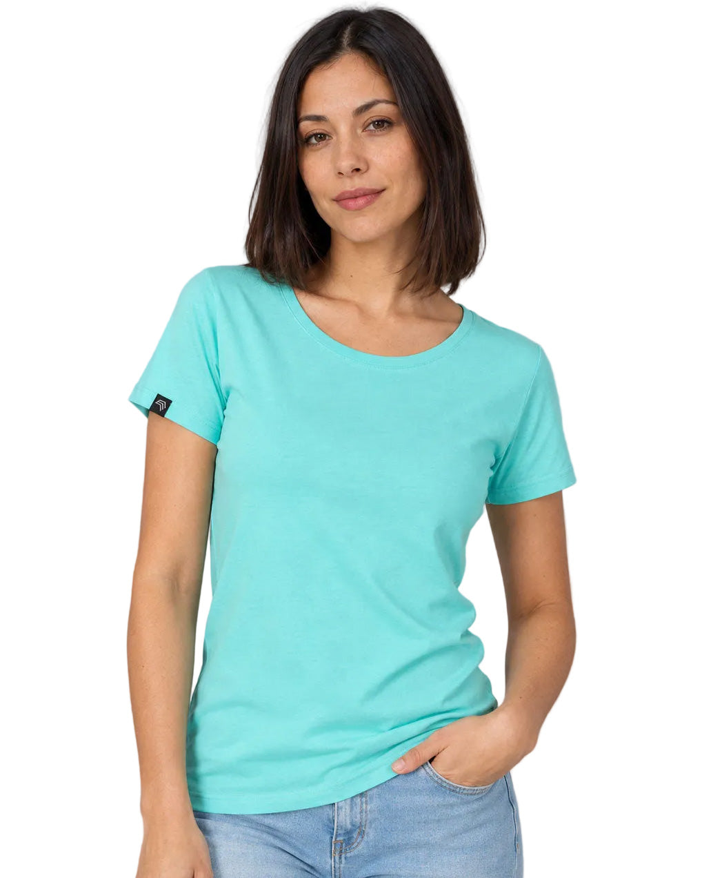JAN 8007 ― Tailliertes Damen T-Shirt aus Bio-Baumwolle – Mint / Türkis