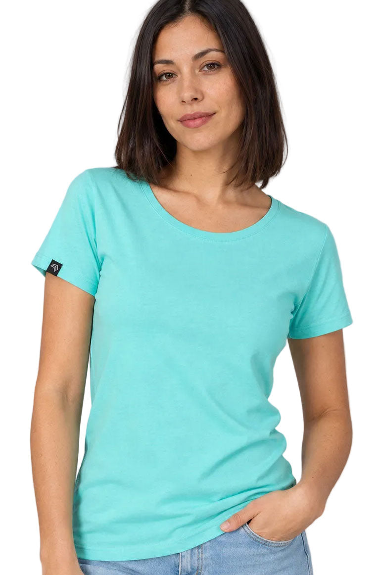 JAN 8007 ― Tailliertes Damen T-Shirt aus Bio-Baumwolle – Mint / Türkis