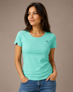 JAN 8007 ― Tailliertes Damen T-Shirt aus Bio-Baumwolle – Mint / Türkis