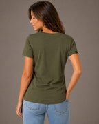 JAN 8007 – Fitted Women's T-Shirt Made of Organic Cotton – Olive Green