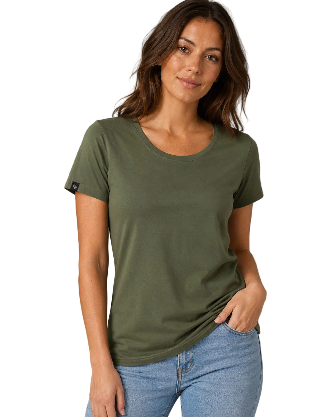 JAN 8007 ― Tailliertes Damen-T-Shirt aus Bio-Baumwolle – Olive / Olivgrün