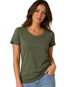 JAN 8007 – Fitted Women's T-Shirt Made of Organic Cotton – Olive Green
