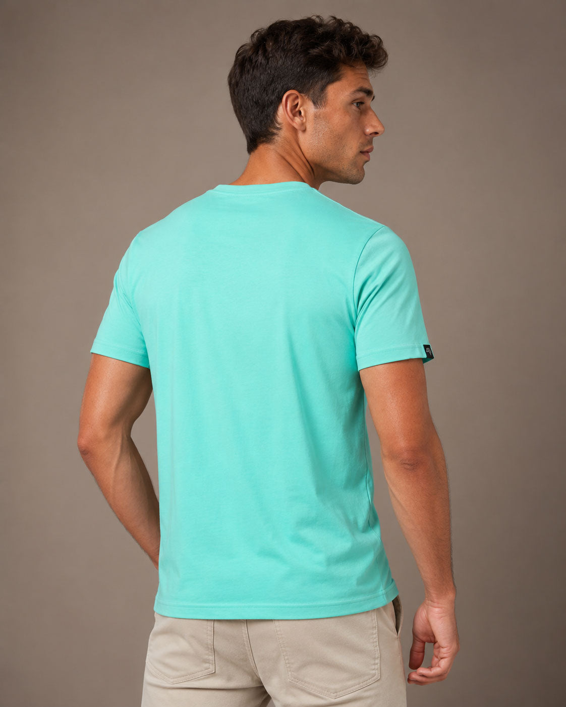 ― % ― JAN 8008 ― Herren Bio-Baumwolle T-Shirt - Blau Mint Grün / 2XL