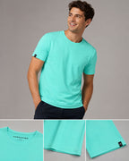 ― % ― JAN 8008 ― Herren Bio-Baumwolle T-Shirt - Blau Mint Grün / 2XL