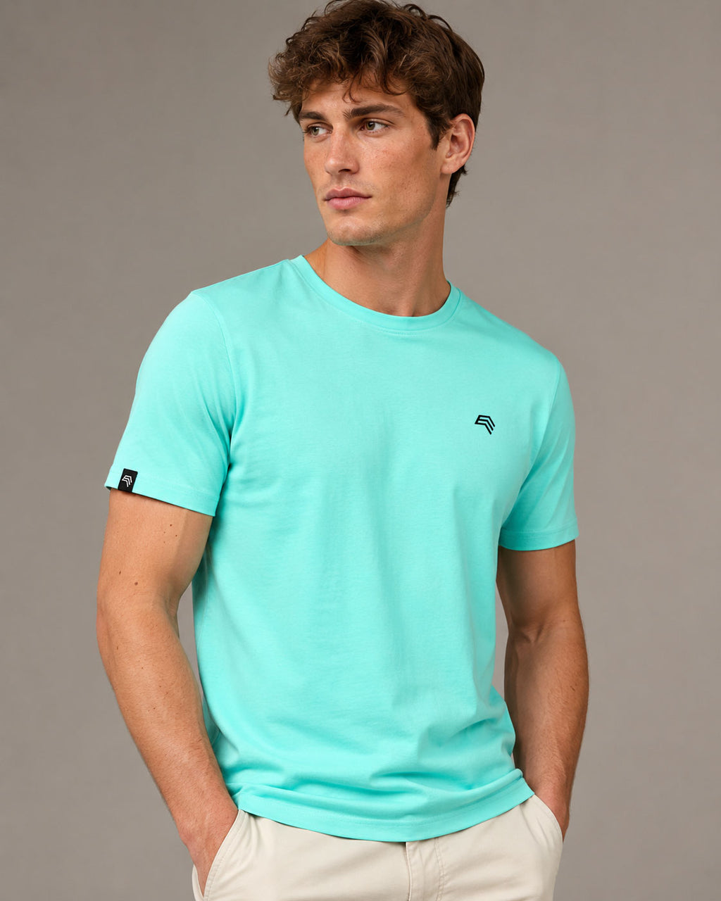 JAN 8008 ― Herren T-Shirt aus Bio-Baumwolle – Mintgrün / Aquagrün