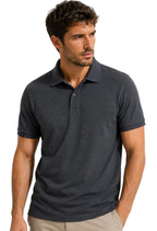 JAN 8010 ― Men's Polo Shirt with Organic Cotton - Heather Black Grey Mélange
