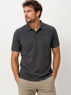 JAN 8010 ― Men's Polo Shirt with Organic Cotton - Heather Black Grey Mélange
