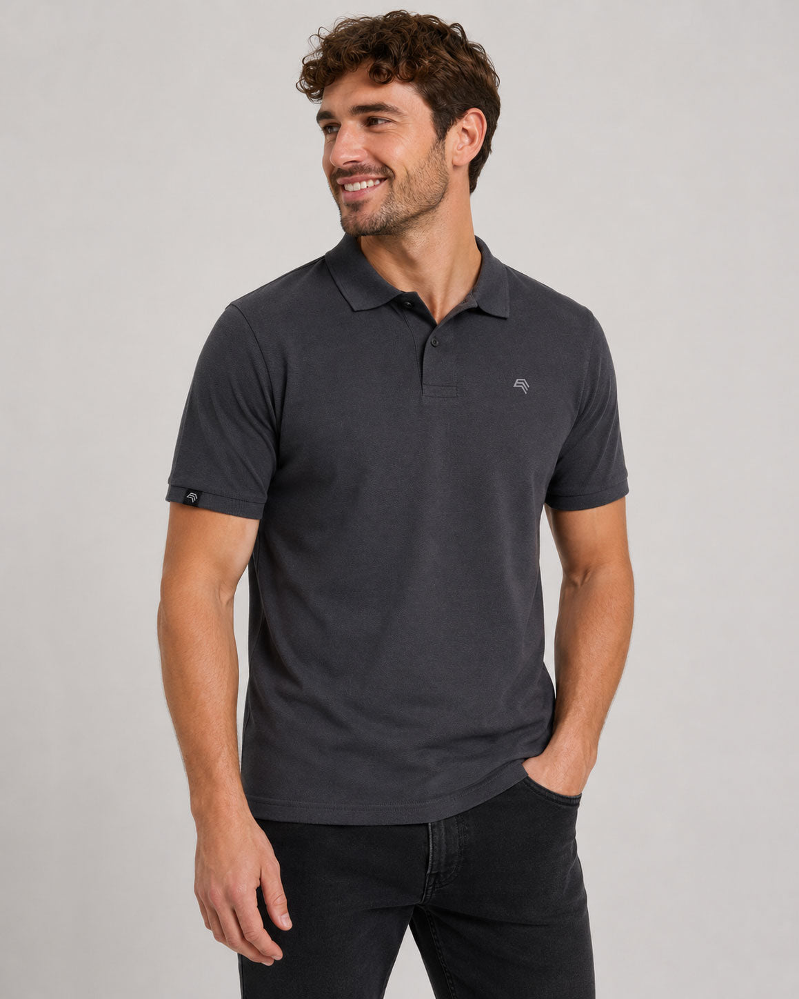 ― % ― JAN 8010/ ― Herren Polo-Shirt mit Bio-Baumwolle – Graphite Grau [3XL]
