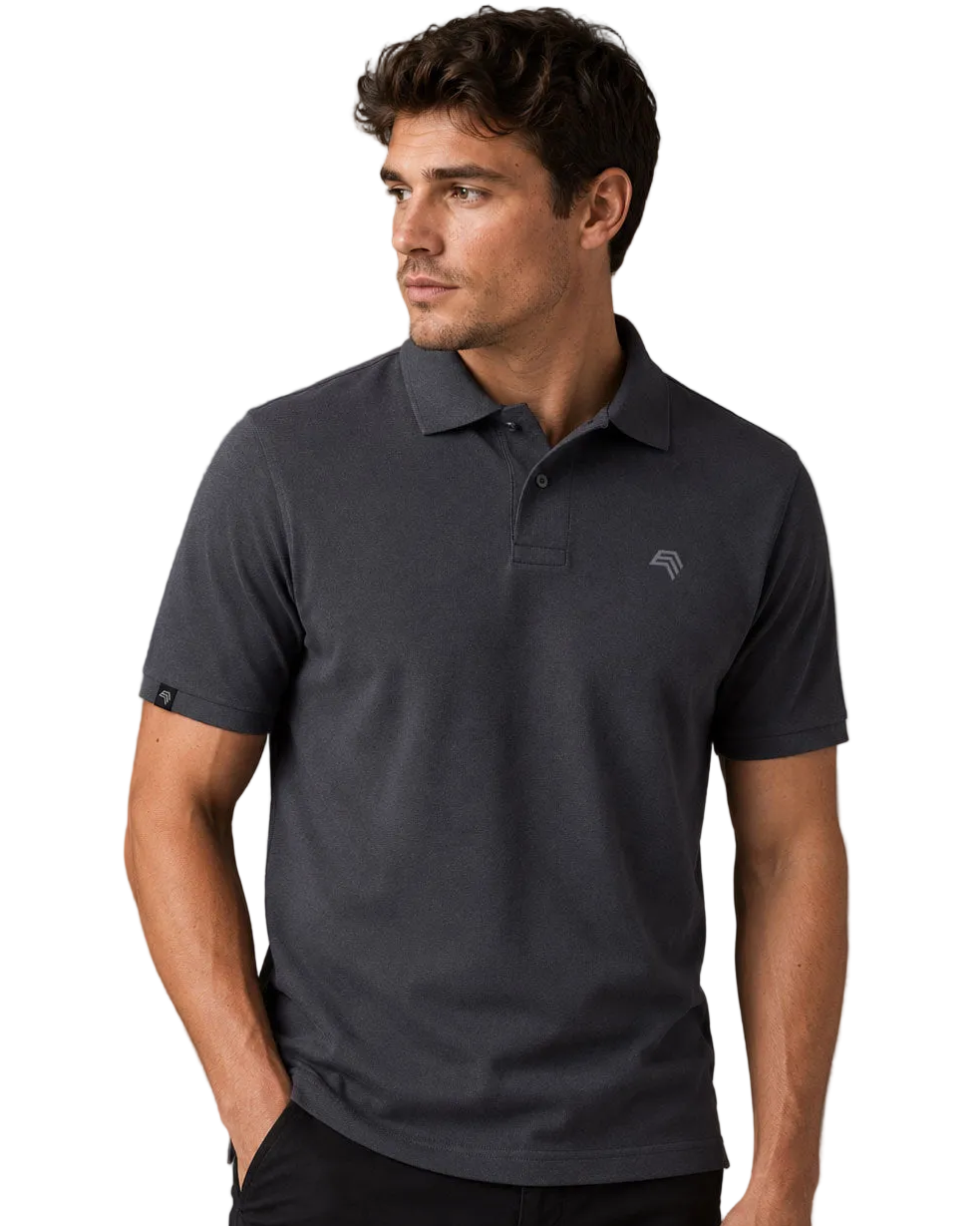 ― % ― JAN 8010/ ― Herren Polo-Shirt mit Bio-Baumwolle – Graphite Grau [3XL]