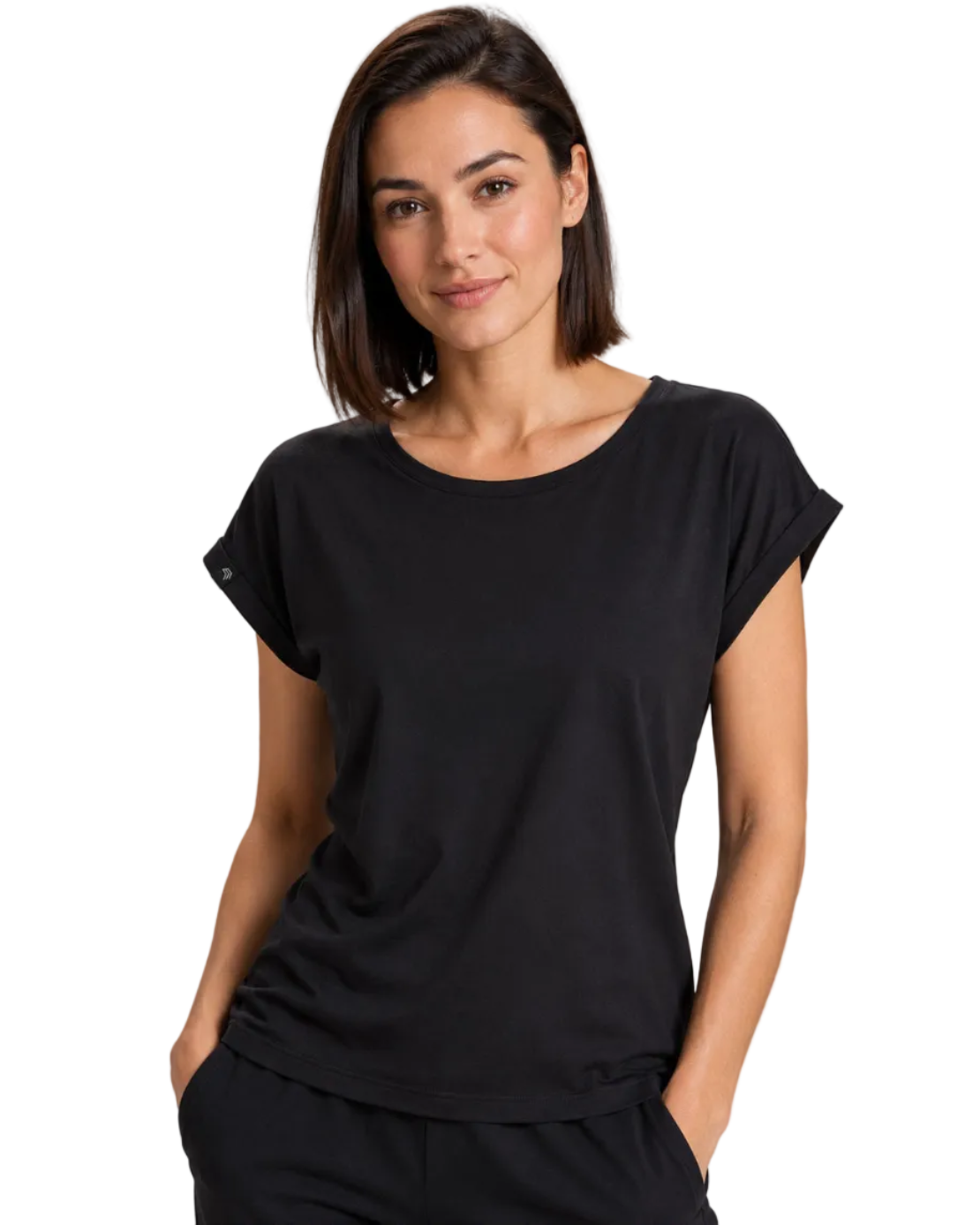Auslaufartikel ― JMS 0508 ― Damen T-Shirt mit lässigem Ärmelumschlag in Fledermausoptik