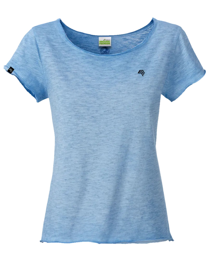 ― % ― Auslaufartikel ― JMS 1508 ― Damen Flammgarn T-Shirt mit Bio-Baumwolle