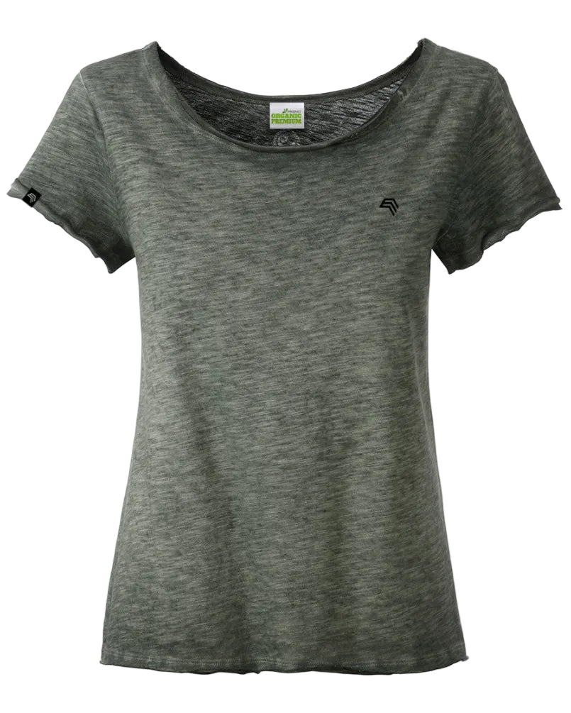 ― % ― Auslaufartikel ― JMS 1508 ― Damen Flammgarn T-Shirt mit Bio-Baumwolle