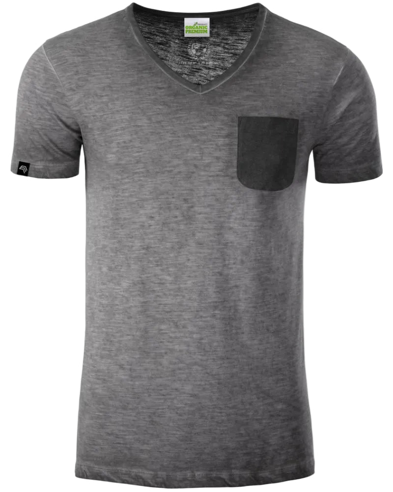 JMS 1608 ― Herren V-Neck Flammgarn T-Shirt mit Bio-Baumwolle