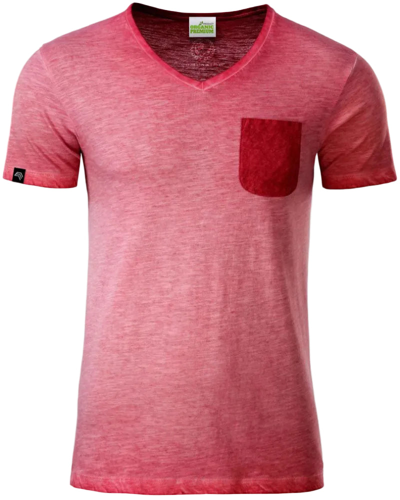 JMS 1608 ― Herren V-Neck Flammgarn T-Shirt mit Bio-Baumwolle